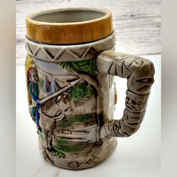 Native American Vintage Pottery Mug Stein Kitchen Home - Picture 5 of 15